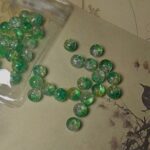 Green cracked beads