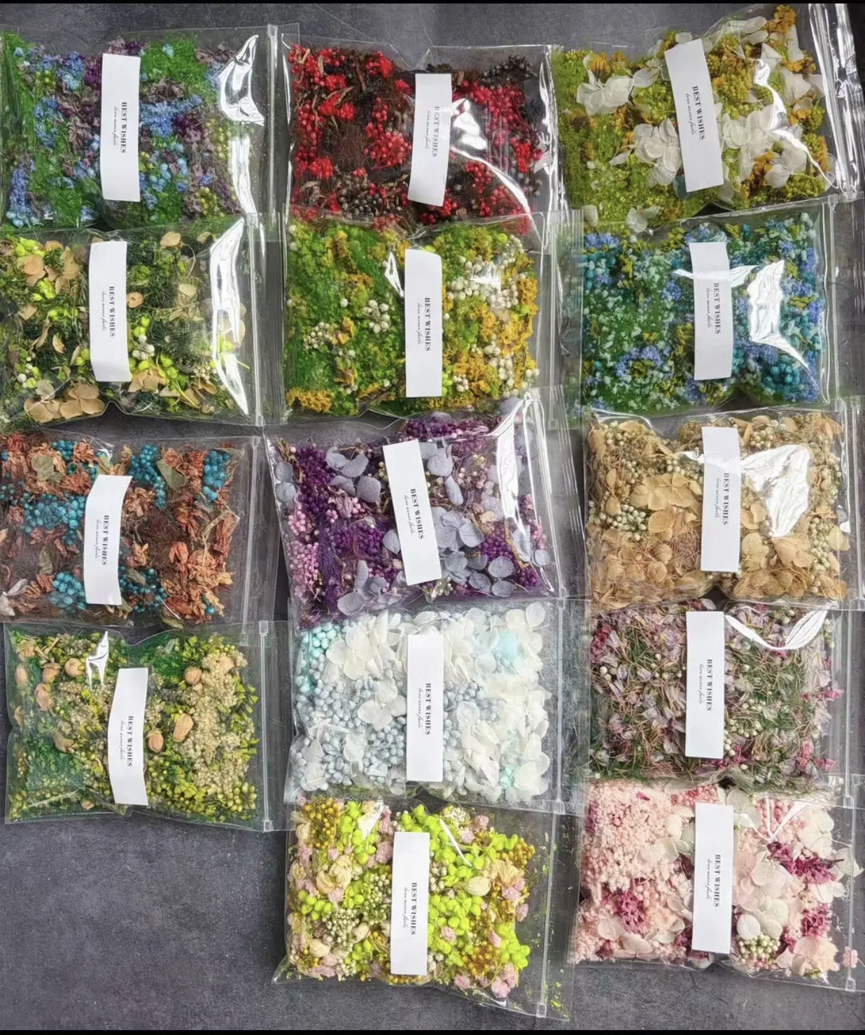 There are 14 bags of mixed herbal flowers